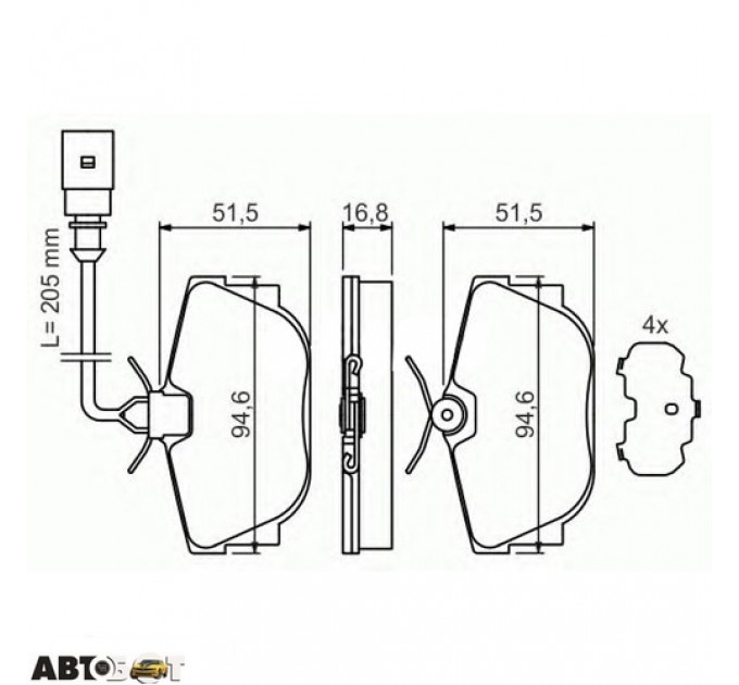 Тормозные колодки Bosch 0 986 494 051, цена: 1 459 грн.