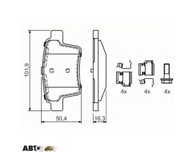 Тормозные колодки Bosch 0986494076, цена: 2 334 грн.