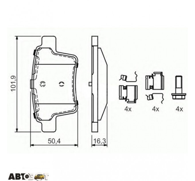 Гальмівні колодки Bosch 0986494076, ціна: 1 271 грн.