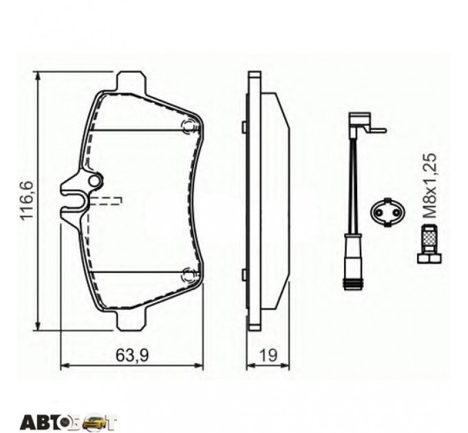 Тормозные колодки Bosch 0 986 494 087, цена: 1 633 грн.