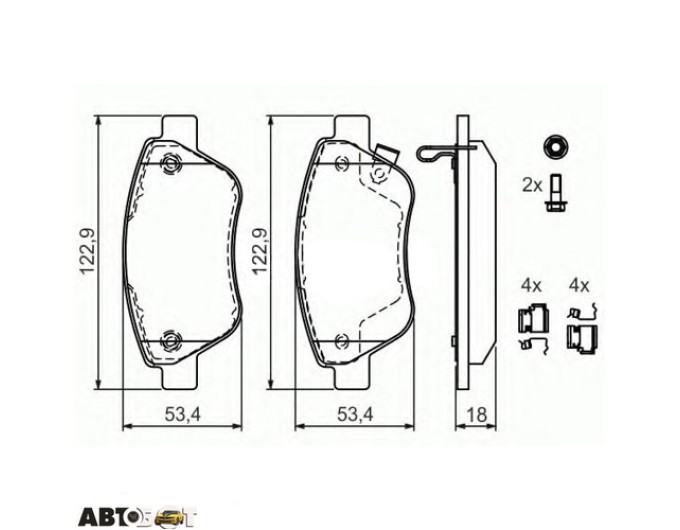 Тормозные колодки Bosch 0 986 494 092, цена: 2 863 грн.