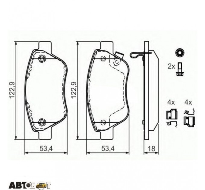 Гальмівні колодки Bosch 0 986 494 092, ціна: 1 559 грн.