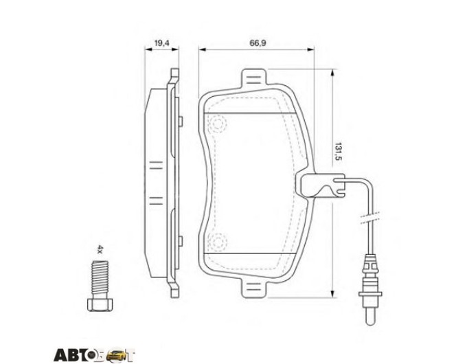 Тормозные колодки Bosch 0 986 494 097, цена: 3 431 грн.