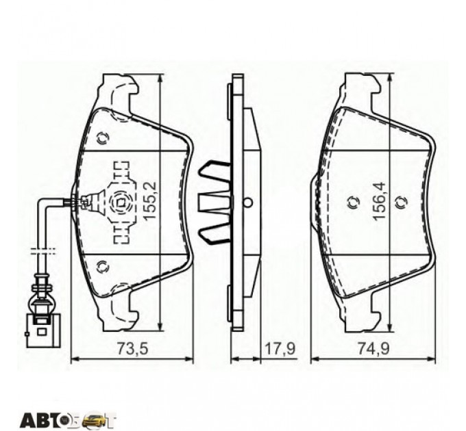 Тормозные колодки Bosch 0 986 494 107, цена: 2 151 грн.