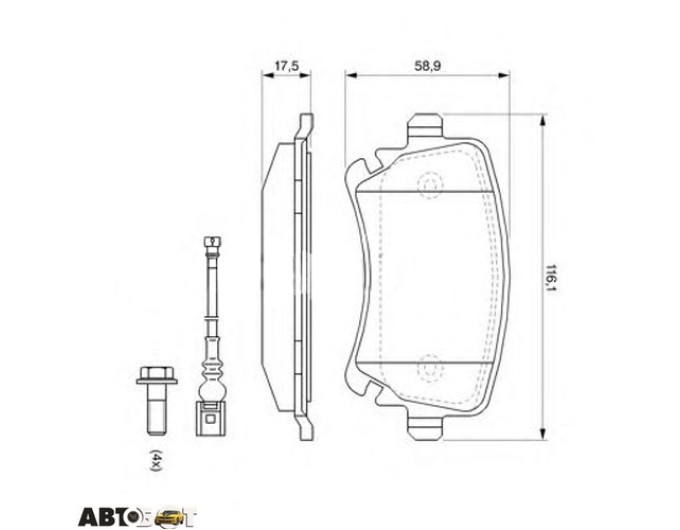 Тормозные колодки Bosch 0 986 494 108, цена: 3 290 грн.