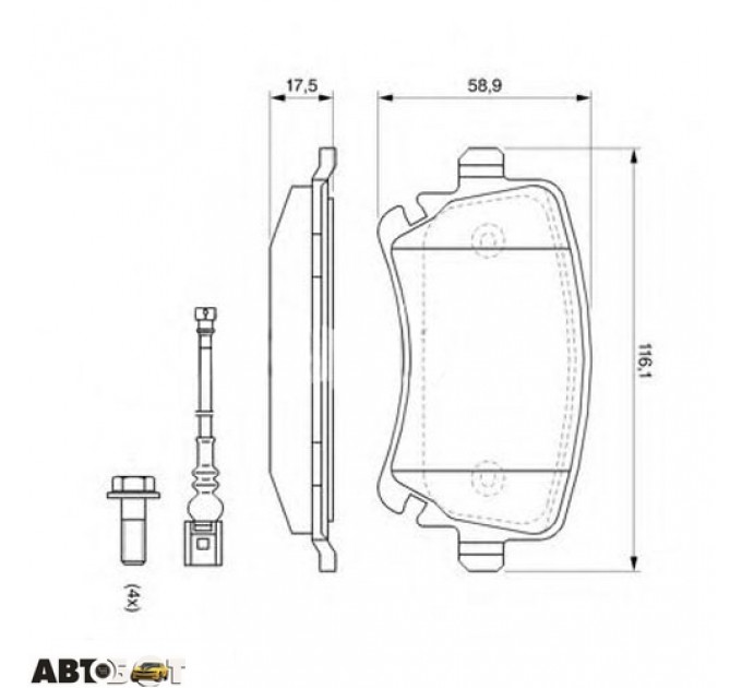 Тормозные колодки Bosch 0 986 494 108, цена: 1 791 грн.