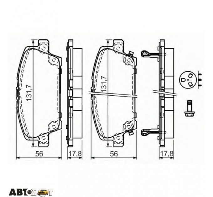 Гальмівні колодки Bosch 0 986 494 136, ціна: 1 629 грн.