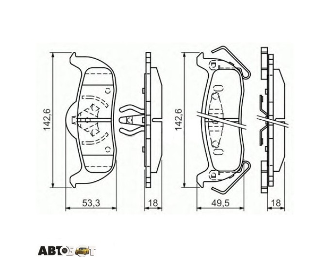 Тормозные колодки Bosch 0 986 494 142, цена: 2 456 грн.