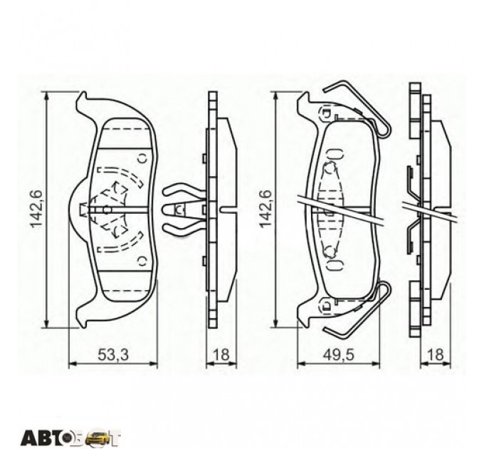 Тормозные колодки Bosch 0 986 494 142, цена: 1 337 грн.