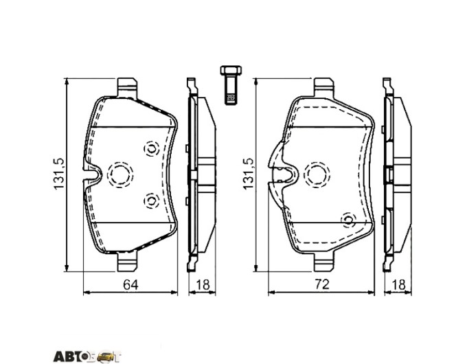 Тормозные колодки Bosch 0 986 494 168, цена: 3 153 грн.