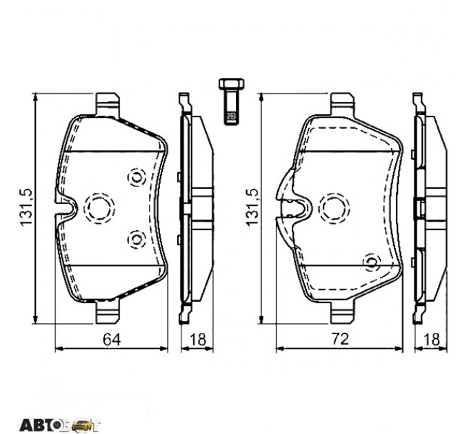 Тормозные колодки Bosch 0 986 494 168, цена: 1 717 грн.