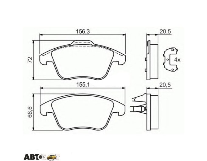 Тормозные колодки Bosch 0 986 494 169, цена: 3 424 грн.