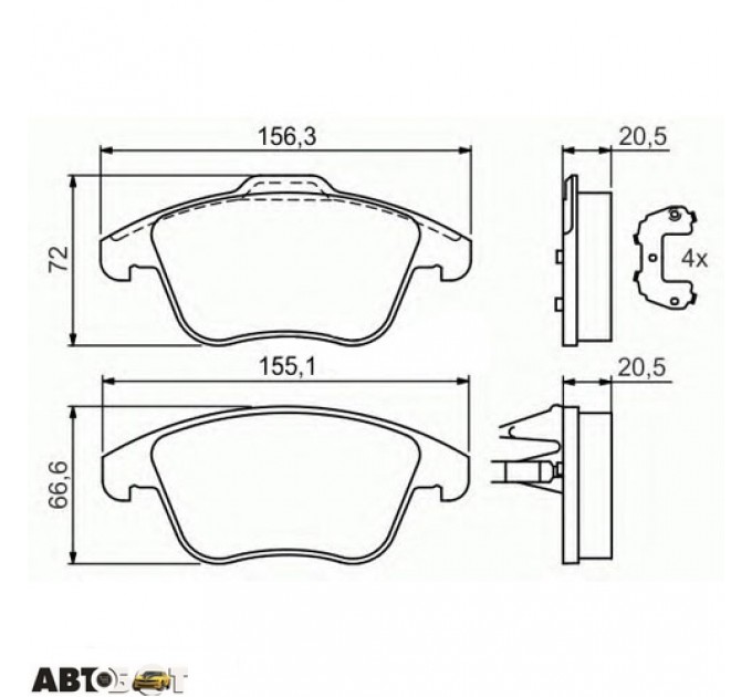 Тормозные колодки Bosch 0 986 494 169, цена: 1 864 грн.