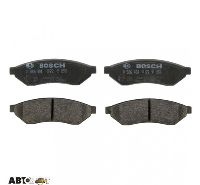 Гальмівні колодки Bosch 0 986 494 172, ціна: 999 грн.