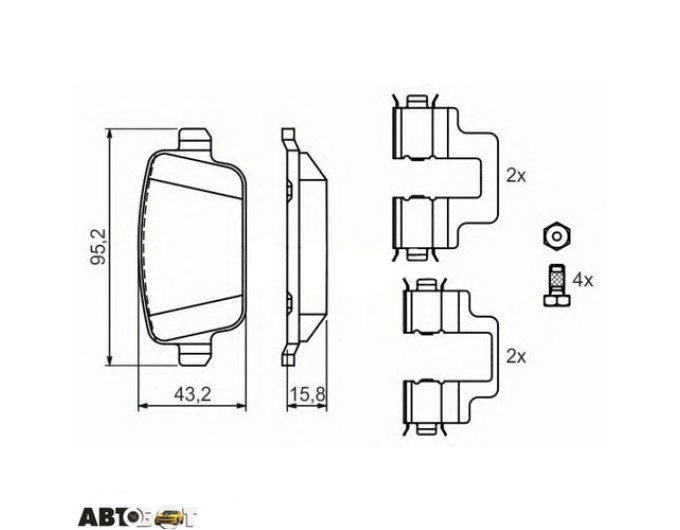 Тормозные колодки Bosch 0 986 494 214, цена: 2 567 грн.