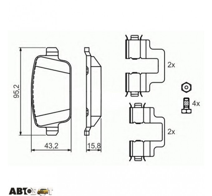 Тормозные колодки Bosch 0 986 494 214, цена: 1 397 грн.