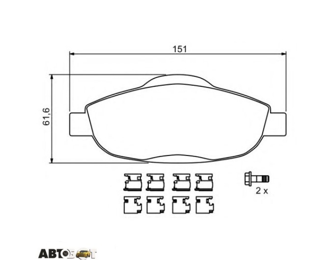 Тормозные колодки Bosch 0 986 494 261, цена: 3 395 грн.