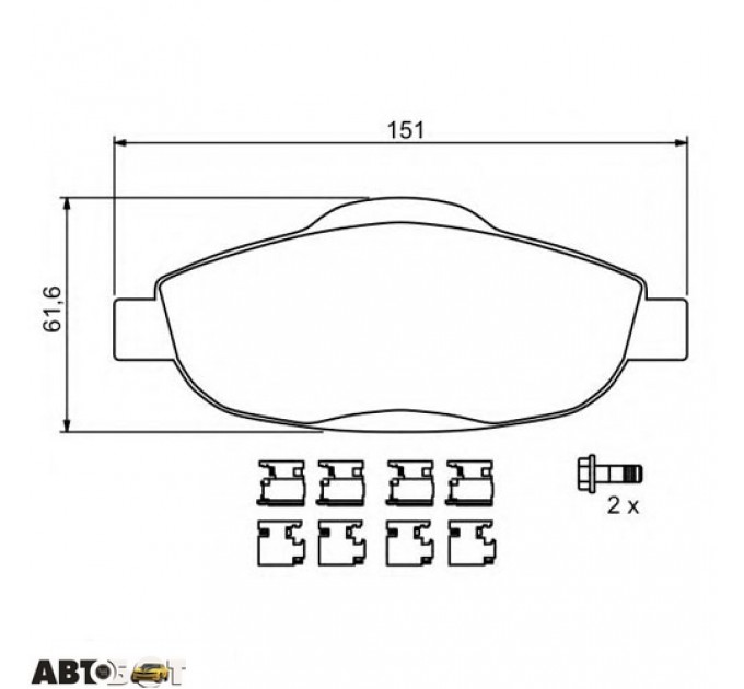 Тормозные колодки Bosch 0 986 494 261, цена: 1 848 грн.