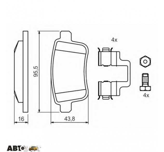 Гальмівні колодки Bosch 0 986 494 331, ціна: 1 185 грн.