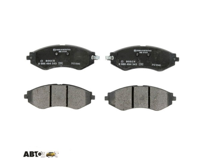 Гальмівні колодки Bosch 0 986 494 343, ціна: 2 314 грн.