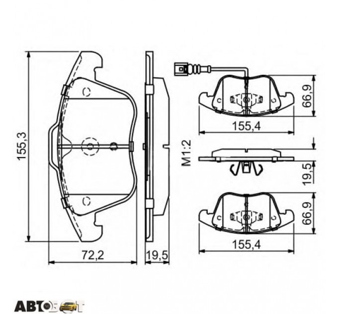 Гальмівні колодки Bosch 0 986 494 372, ціна: 1 959 грн.