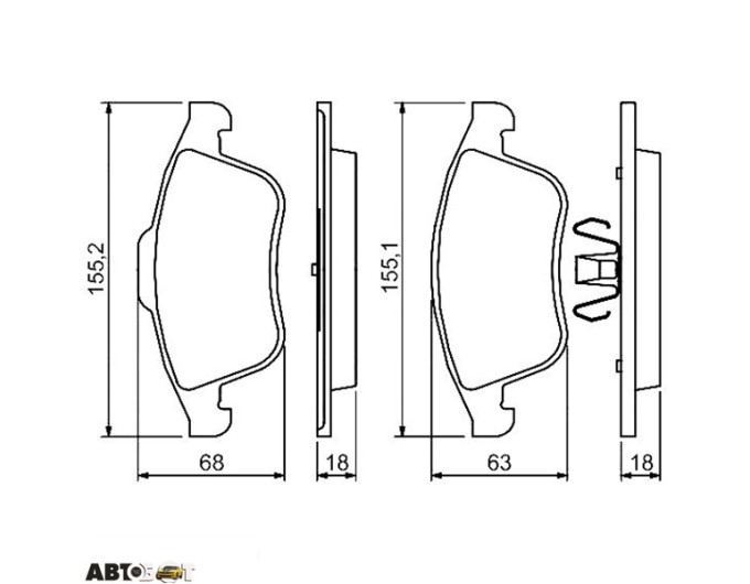 Тормозные колодки Bosch 0 986 494 401, цена: 2 983 грн.