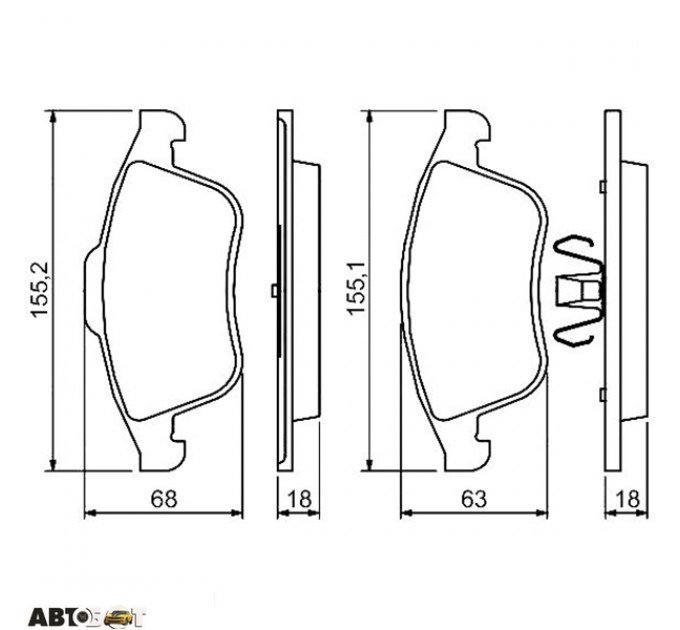 Гальмівні колодки Bosch 0 986 494 401, ціна: 1 624 грн.