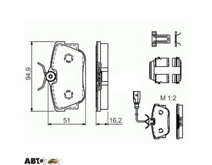 Тормозные колодки Bosch 0 986 494 529, цена: 3 021 грн.