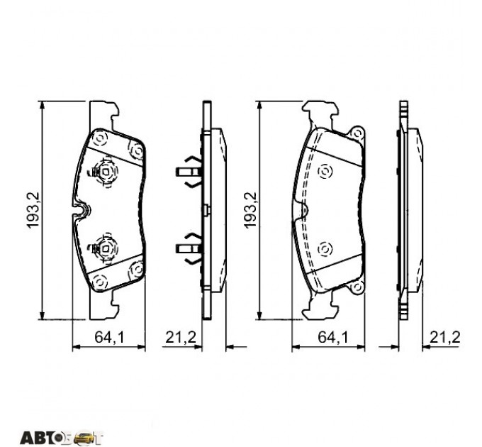 Гальмівні колодки Bosch 0986494672, ціна: 2 073 грн.