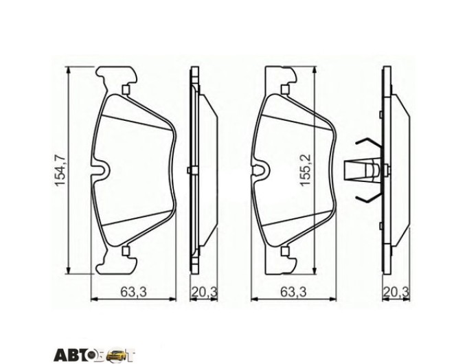 Тормозные колодки Bosch 0986494705, цена: 3 081 грн.