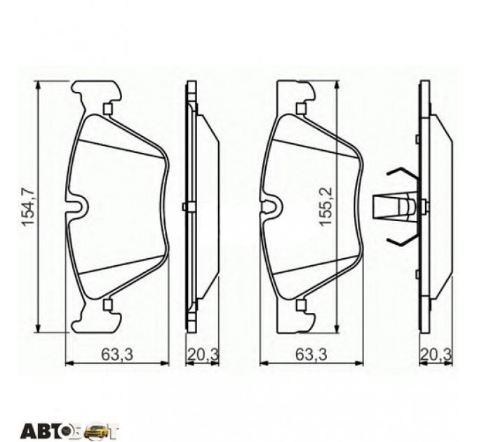 Тормозные колодки Bosch 0986494705, цена: 1 678 грн.