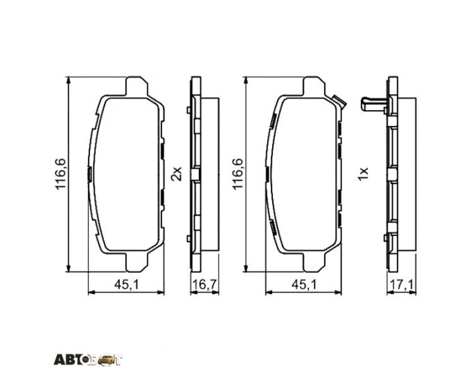 Тормозные колодки Bosch 0 986 494 838, цена: 3 783 грн.