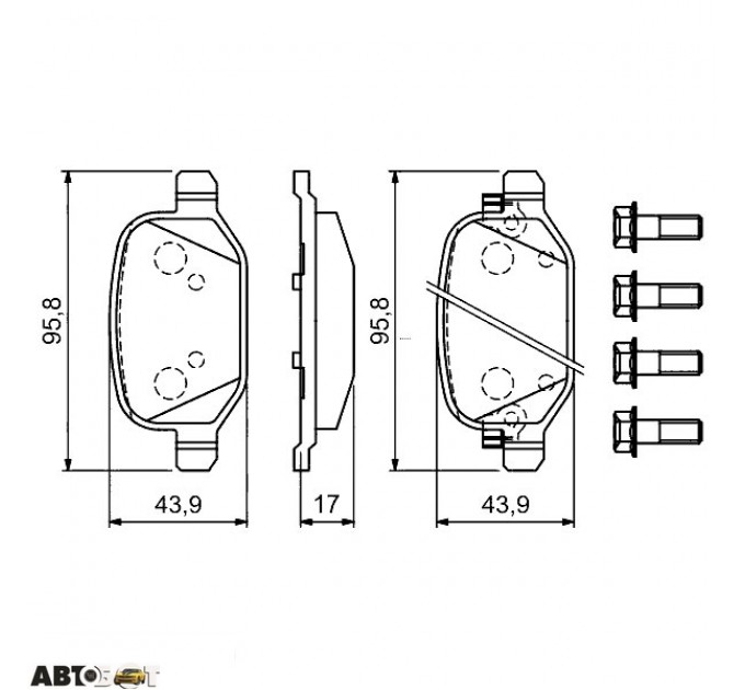 Гальмівні колодки Bosch 0986494934, ціна: 1 344 грн.