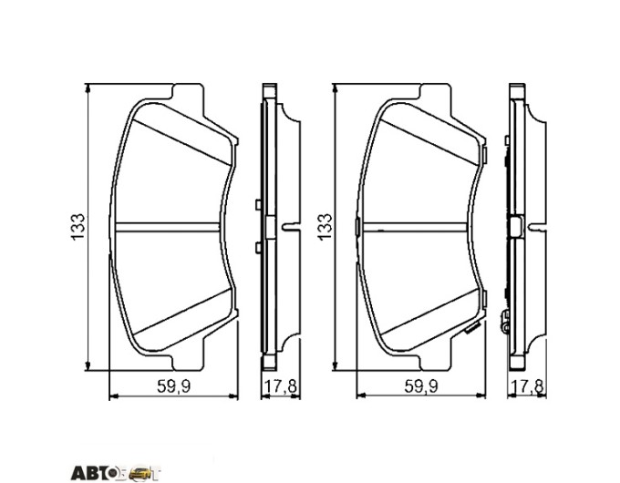 Гальмівні колодки Bosch 0 986 495 343, ціна: 2 342 грн.