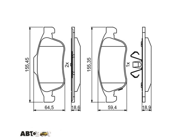 Тормозные колодки Bosch 0 986 494 826, цена: 3 098 грн.