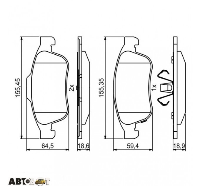 Гальмівні колодки Bosch 0 986 494 826, ціна: 1 687 грн.