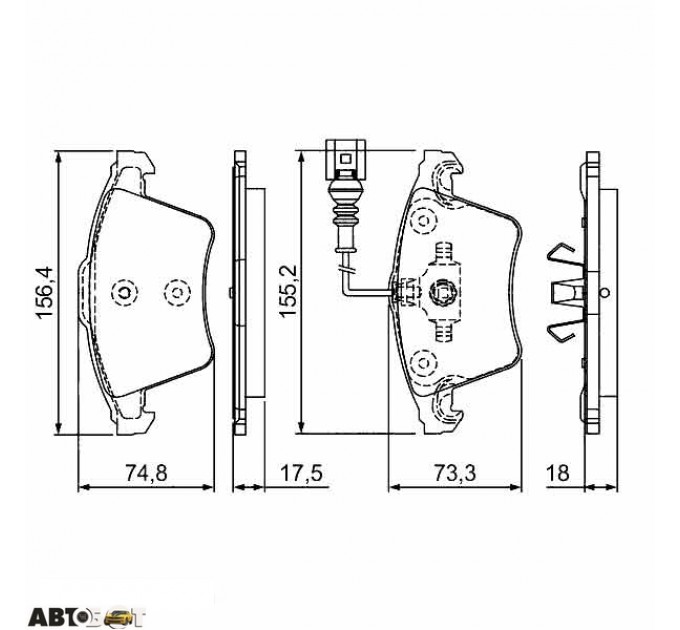 Гальмівні колодки Bosch 0 986 494 203, ціна: 1 639 грн.