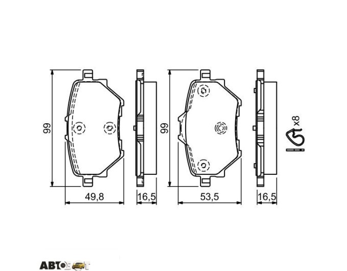 Гальмівні колодки Bosch 0 986 494 716, ціна: 2 471 грн.