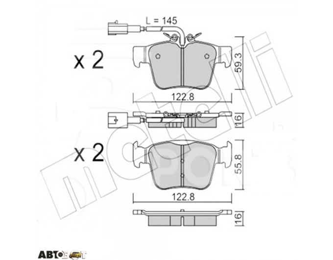 Тормозные колодки METELLI 22-1101-0, цена: 3 129 грн.