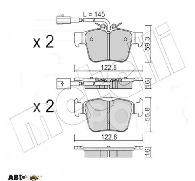 Тормозные колодки METELLI 22-1101-0, цена: 1 721 грн.