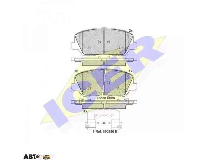 Тормозные колодки ICER 182239, цена: 3 381 грн.