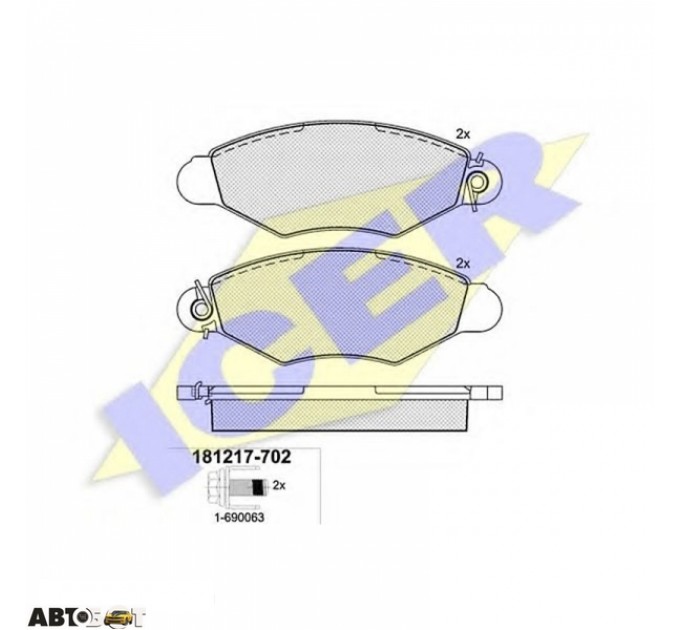 Тормозные колодки ICER 181217702, цена: 1 009 грн.