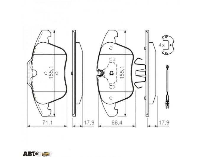 Тормозные колодки Bosch 0 986 494 371, цена: 3 462 грн.