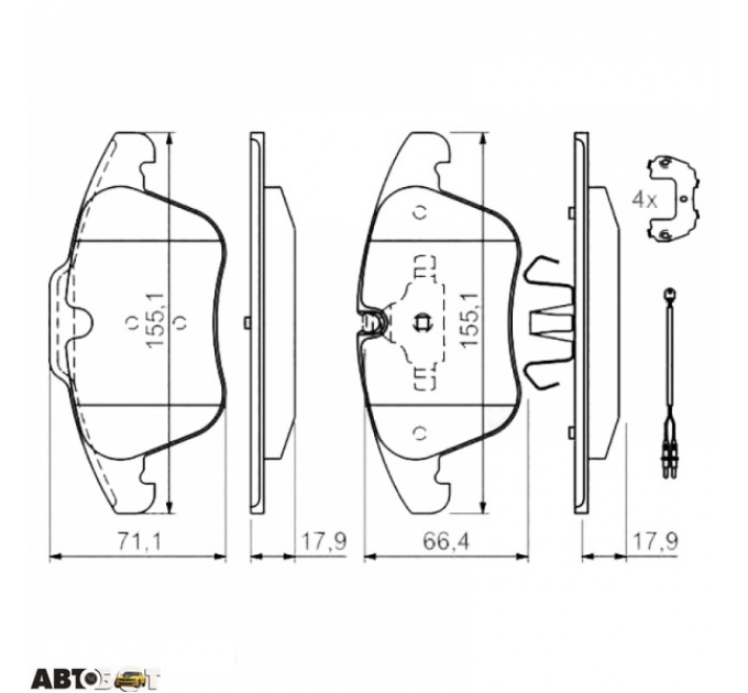 Гальмівні колодки Bosch 0 986 494 371, ціна: 1 885 грн.