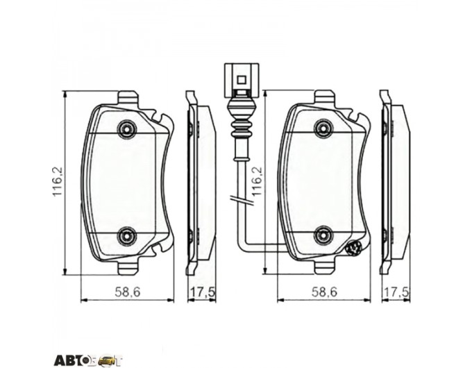 Тормозные колодки Bosch 0 986 495 094, цена: 2 619 грн.