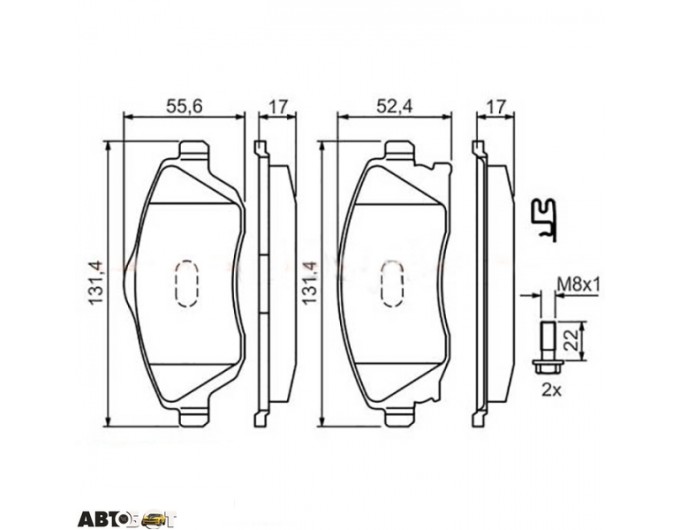 Тормозные колодки Bosch 0 986 424 527, цена: 2 188 грн.
