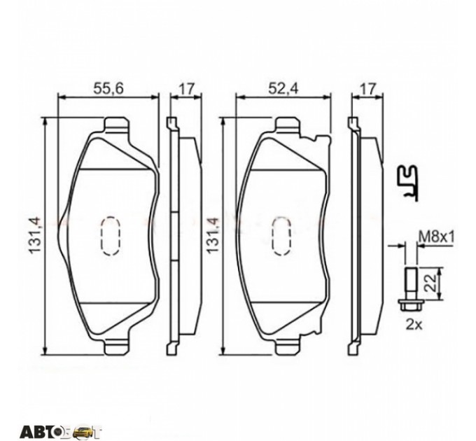 Гальмівні колодки Bosch 0 986 424 527, ціна: 1 191 грн.