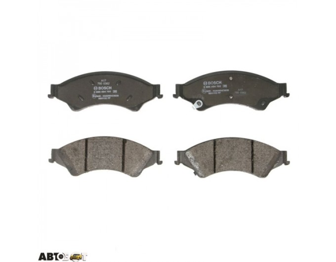Тормозные колодки Bosch 0 986 494 791, цена: 3 917 грн.