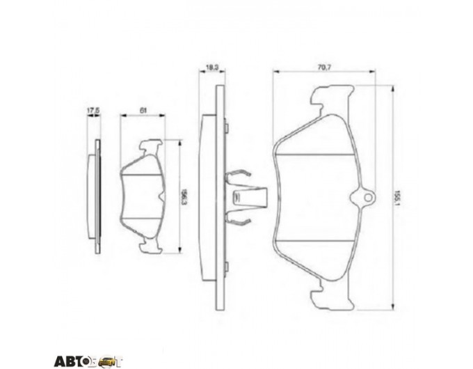 Тормозные колодки Bosch 0986461129, цена: 2 136 грн.