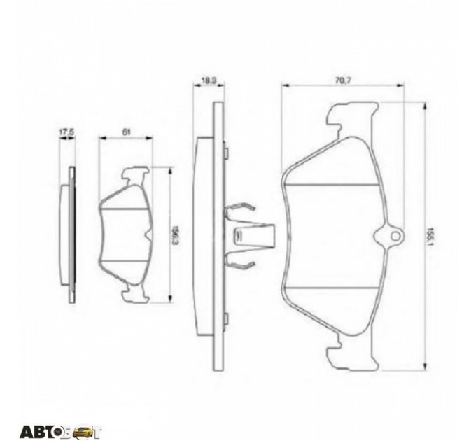 Тормозные колодки Bosch 0986461129, цена: 1 163 грн.